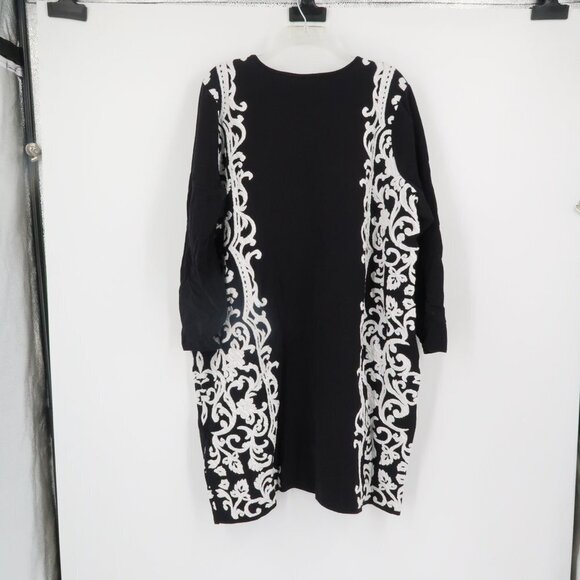 INC International Concepts Black White Long Sleeve Sweater Style Tunic 1X - Picture 8 of 10